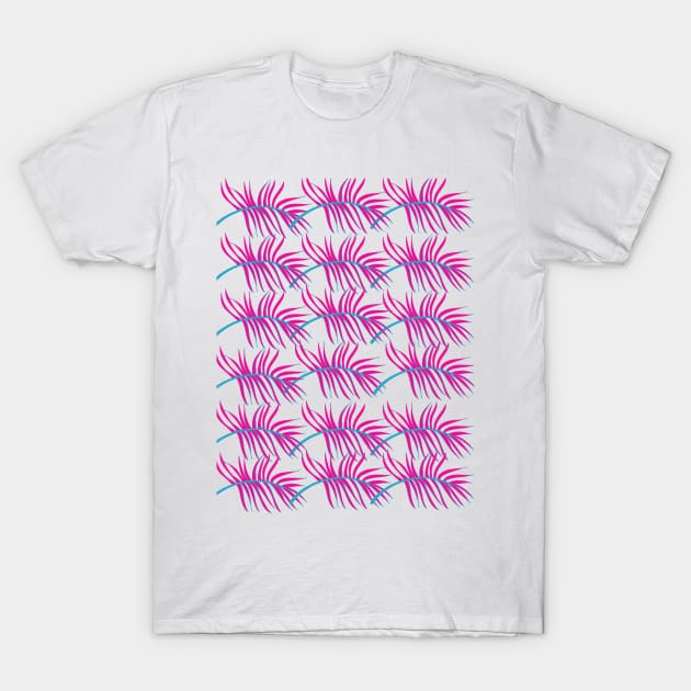 Purple and Blue leaves T-Shirt by zippingcurse